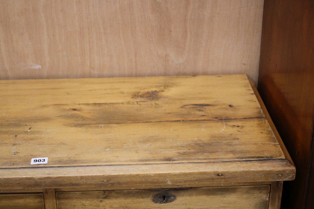 A late Victorian walnut chest of four drawers, W.94cm D.44cm H.80cm